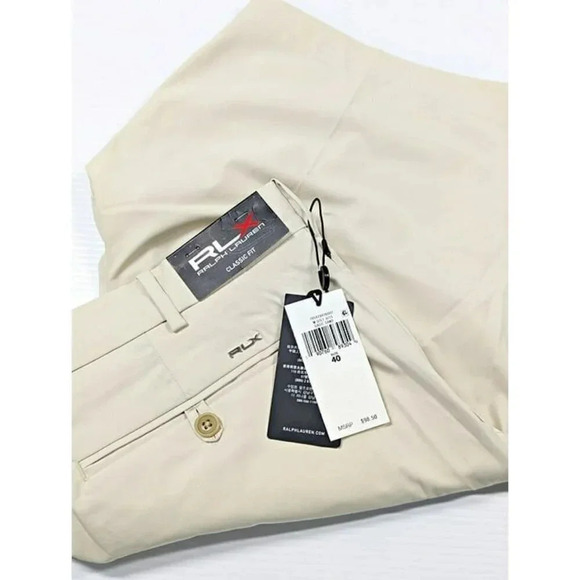 RLX Ralph Lauren Golf Men's Classic Fit Performance Shorts Basic Sand Size 40 - Picture 8 of 9